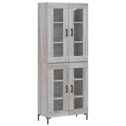 vidaXL Aparador alto madera contrachapada gris sonoma 69,5x34x180 cm