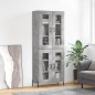 vidaXL Aparador alto madera contrachapada gris hormigón 69,5x34x180 cm vidaXL Aparador alto madera contrachapada gris hormigón 69,5x34x180 cm
