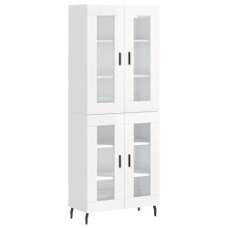 vidaXL Aparador alto madera contrachapada blanco brillo 69,5x34x180 cm