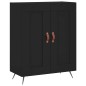 vidaXL Aparador alto madera contrachapada negro 69,5x34x180 cm
