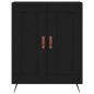 vidaXL Aparador alto madera contrachapada negro 69,5x34x180 cm