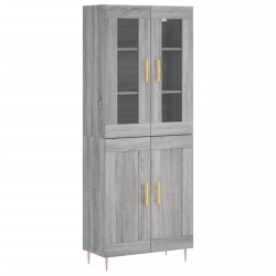 vidaXL Aparador alto madera contrachapada gris sonoma 69,5x34x180 cm