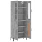 vidaXL Aparador alto madera contrachapada gris hormigón 69,5x34x180 cm