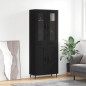 vidaXL Aparador alto madera contrachapada negro 69,5x34x180 cm