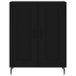 vidaXL Aparador alto madera contrachapada negro 69,5x34x180 cm