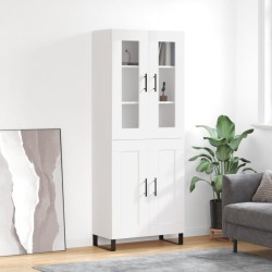 vidaXL Aparador alto madera contrachapada blanco 69,5x34x180 cm