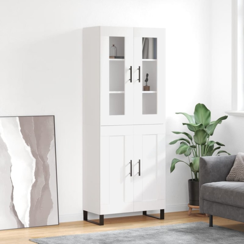 vidaXL Aparador alto madera contrachapada blanco 69,5x34x180 cm vidaXL Aparador alto madera contrachapada blanco 69,5x34x180 cm