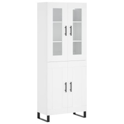 vidaXL Aparador alto madera contrachapada blanco 69,5x34x180 cm