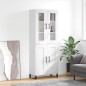 vidaXL Aparador alto madera contrachapada blanco brillo 69,5x34x180 cm vidaXL Aparador alto madera contrachapada blanco brillo 69,5x34x180 cm