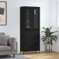 vidaXL Aparador alto madera contrachapada negro 69,5x34x180 cm