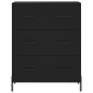 vidaXL Aparador alto madera contrachapada negro 69,5x34x180 cm