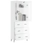 vidaXL Aparador alto madera contrachapada blanco brillo 69,5x34x180 cm vidaXL Aparador alto madera contrachapada blanco brillo 69,5x34x180 cm