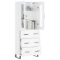 vidaXL Aparador alto madera contrachapada blanco brillo 69,5x34x180 cm vidaXL Aparador alto madera contrachapada blanco brillo 69,5x34x180 cm