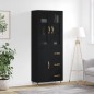 vidaXL Aparador alto madera contrachapada negro 69,5x34x180 cm vidaXL Aparador alto madera contrachapada negro 69,5x34x180 cm