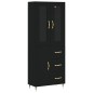 vidaXL Aparador alto madera contrachapada negro 69,5x34x180 cm vidaXL Aparador alto madera contrachapada negro 69,5x34x180 cm