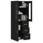vidaXL Aparador alto madera contrachapada negro 69,5x34x180 cm vidaXL Aparador alto madera contrachapada negro 69,5x34x180 cm