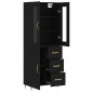 vidaXL Aparador alto madera contrachapada negro 69,5x34x180 cm vidaXL Aparador alto madera contrachapada negro 69,5x34x180 cm