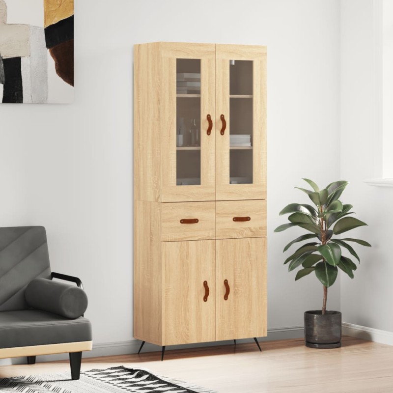 vidaXL Aparador alto madera contrachapada color roble 69,5x34x180 cm vidaXL Aparador alto madera contrachapada color roble 69,5x34x180 cm