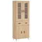vidaXL Aparador alto madera contrachapada color roble 69,5x34x180 cm vidaXL Aparador alto madera contrachapada color roble 69,5x34x180 cm