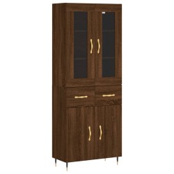 vidaXL Aparador alto madera contrachapada marrón roble 69,5x34x180 cm