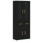 vidaXL Aparador alto madera contrachapada negro 69,5x34x180 cm vidaXL Aparador alto madera contrachapada negro 69,5x34x180 cm
