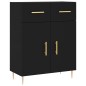 vidaXL Aparador alto madera contrachapada negro 69,5x34x180 cm vidaXL Aparador alto madera contrachapada negro 69,5x34x180 cm