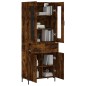 vidaXL Aparador alto madera contrachapada roble ahumado 69,5x34x180 cm vidaXL Aparador alto madera contrachapada roble ahumado 69,5x34x180 cm