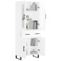vidaXL Aparador alto madera contrachapada blanco brillo 69,5x34x180 cm vidaXL Aparador alto madera contrachapada blanco brillo 69,5x34x180 cm