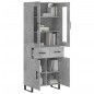 vidaXL Aparador alto madera contrachapada gris hormigón 69,5x34x180 cm vidaXL Aparador alto madera contrachapada gris hormigón 69,5x34x180 cm