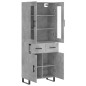 vidaXL Aparador alto madera contrachapada gris hormigón 69,5x34x180 cm vidaXL Aparador alto madera contrachapada gris hormigón 69,5x34x180 cm