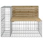 vidaXL Banco jardín con gaviones madera pino impregnada 287x71x65,5 cm vidaXL Banco jardín con gaviones madera pino impregnada 287x71x65,5 cm