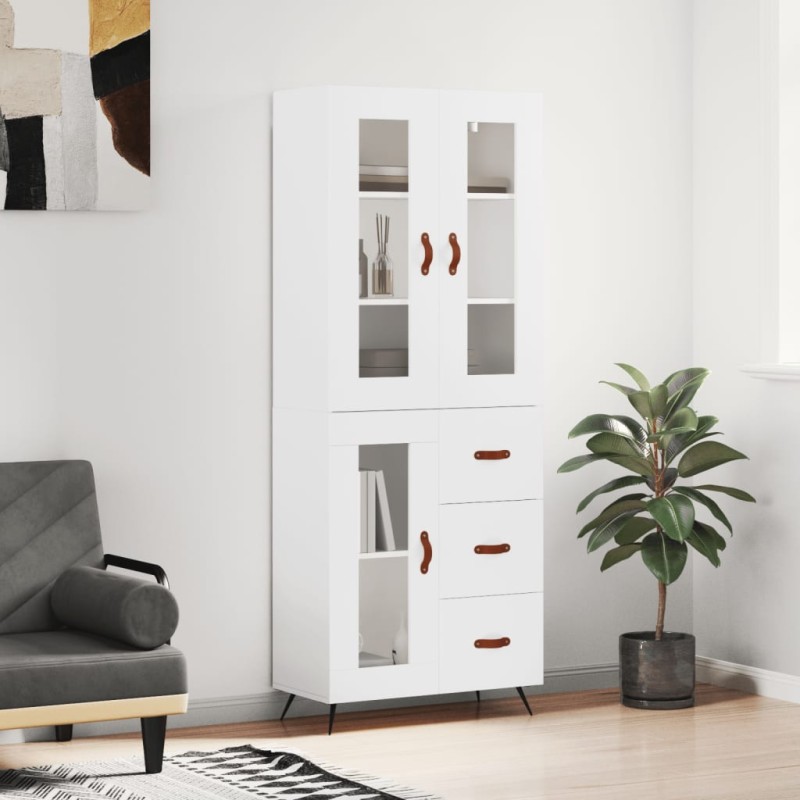 vidaXL Aparador alto madera contrachapada blanco 69,5x34x180 cm vidaXL Aparador alto madera contrachapada blanco 69,5x34x180 cm