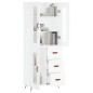 vidaXL Aparador alto madera contrachapada blanco 69,5x34x180 cm vidaXL Aparador alto madera contrachapada blanco 69,5x34x180 cm