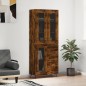 vidaXL Aparador alto madera contrachapada roble ahumado 69,5x34x180 cm