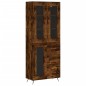 vidaXL Aparador alto madera contrachapada roble ahumado 69,5x34x180 cm