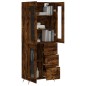vidaXL Aparador alto madera contrachapada roble ahumado 69,5x34x180 cm