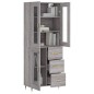 vidaXL Aparador alto madera contrachapada gris sonoma 69,5x34x180 cm vidaXL Aparador alto madera contrachapada gris sonoma 69,5x34x180 cm