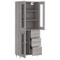 vidaXL Aparador alto madera contrachapada gris sonoma 69,5x34x180 cm vidaXL Aparador alto madera contrachapada gris sonoma 69,5x34x180 cm