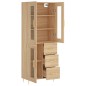 vidaXL Aparador alto madera contrachapada color roble 69,5x34x180 cm vidaXL Aparador alto madera contrachapada color roble 69,5x34x180 cm
