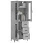 vidaXL Aparador alto madera contrachapada gris hormigón 69,5x34x180 cm vidaXL Aparador alto madera contrachapada gris hormigón 69,5x34x180 cm