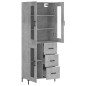 vidaXL Aparador alto madera contrachapada gris hormigón 69,5x34x180 cm vidaXL Aparador alto madera contrachapada gris hormigón 69,5x34x180 cm