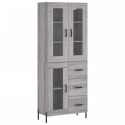 vidaXL Aparador alto madera contrachapada gris sonoma 69,5x34x180 cm