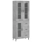 vidaXL Aparador alto madera contrachapada gris hormigón 69,5x34x180 cm