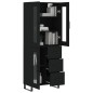 vidaXL Aparador alto madera contrachapada negro 69,5x34x180 cm vidaXL Aparador alto madera contrachapada negro 69,5x34x180 cm