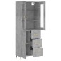 vidaXL Aparador alto madera contrachapada gris hormigón 69,5x34x180 cm vidaXL Aparador alto madera contrachapada gris hormigón 69,5x34x180 cm