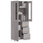 vidaXL Aparador alto madera contrachapada gris sonoma 69,5x34x180 cm vidaXL Aparador alto madera contrachapada gris sonoma 69,5x34x180 cm