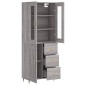 vidaXL Aparador alto madera contrachapada gris sonoma 69,5x34x180 cm vidaXL Aparador alto madera contrachapada gris sonoma 69,5x34x180 cm