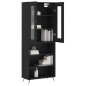 vidaXL Aparador alto madera contrachapada negro 69,5x34x180 cm vidaXL Aparador alto madera contrachapada negro 69,5x34x180 cm