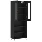vidaXL Aparador alto madera contrachapada negro 69,5x34x180 cm vidaXL Aparador alto madera contrachapada negro 69,5x34x180 cm