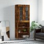vidaXL Aparador alto madera contrachapada roble ahumado 69,5x34x180 cm